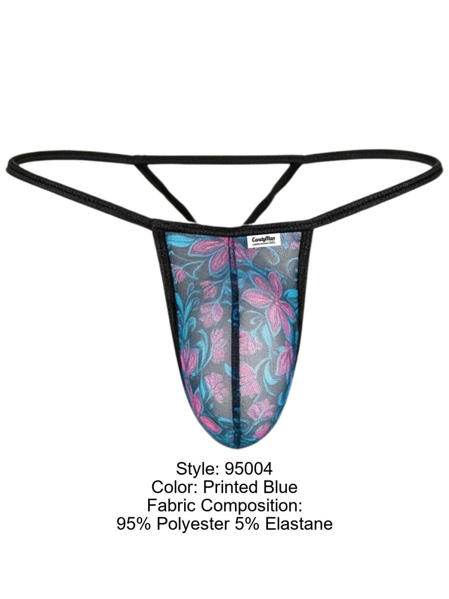 Stylish Printed Blue Mesh Thong - view 8