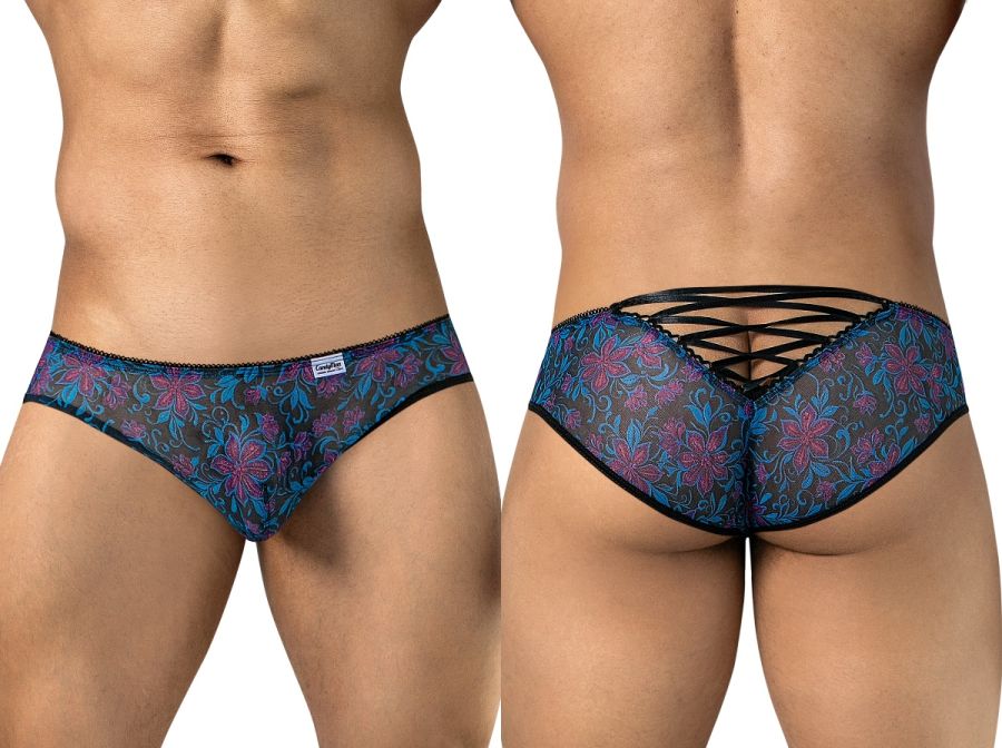 Printed Blue Mesh Brief - view 1