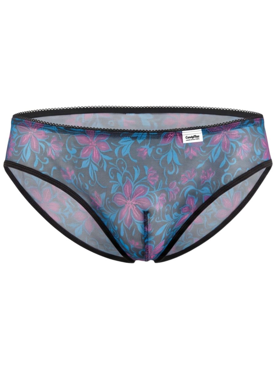 Printed Blue Mesh Brief - view 5