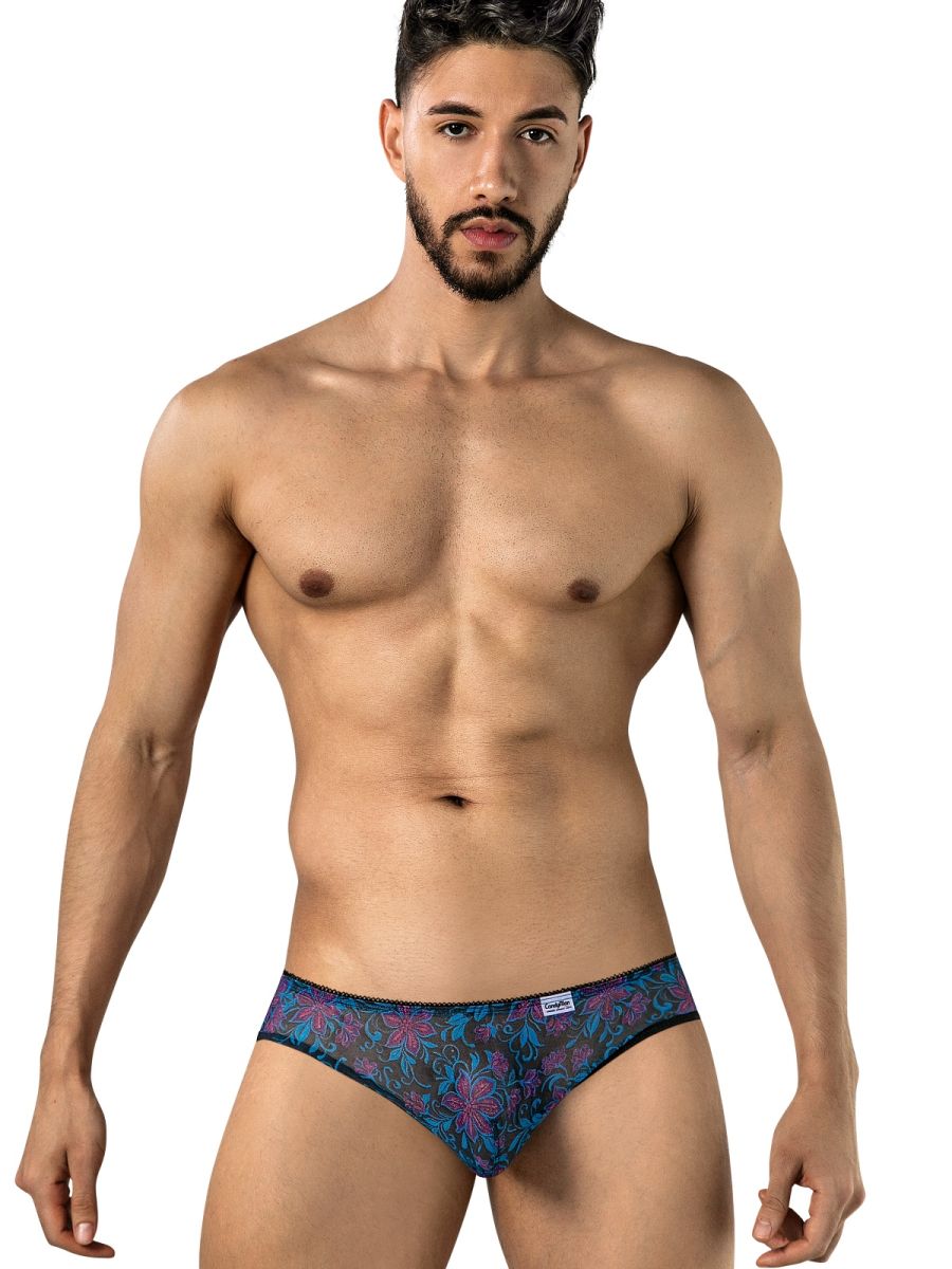 Printed Blue Mesh Brief - view 2