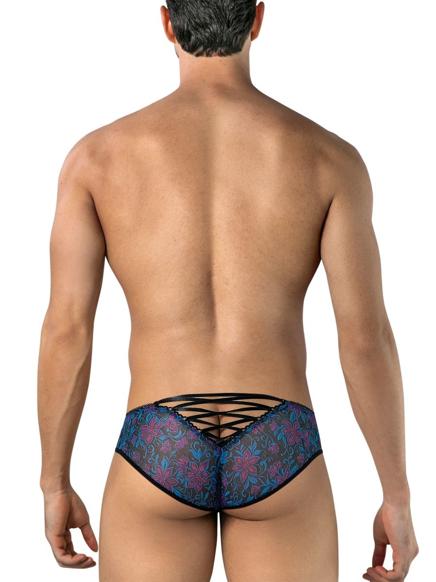 Printed Blue Mesh Brief - view 3