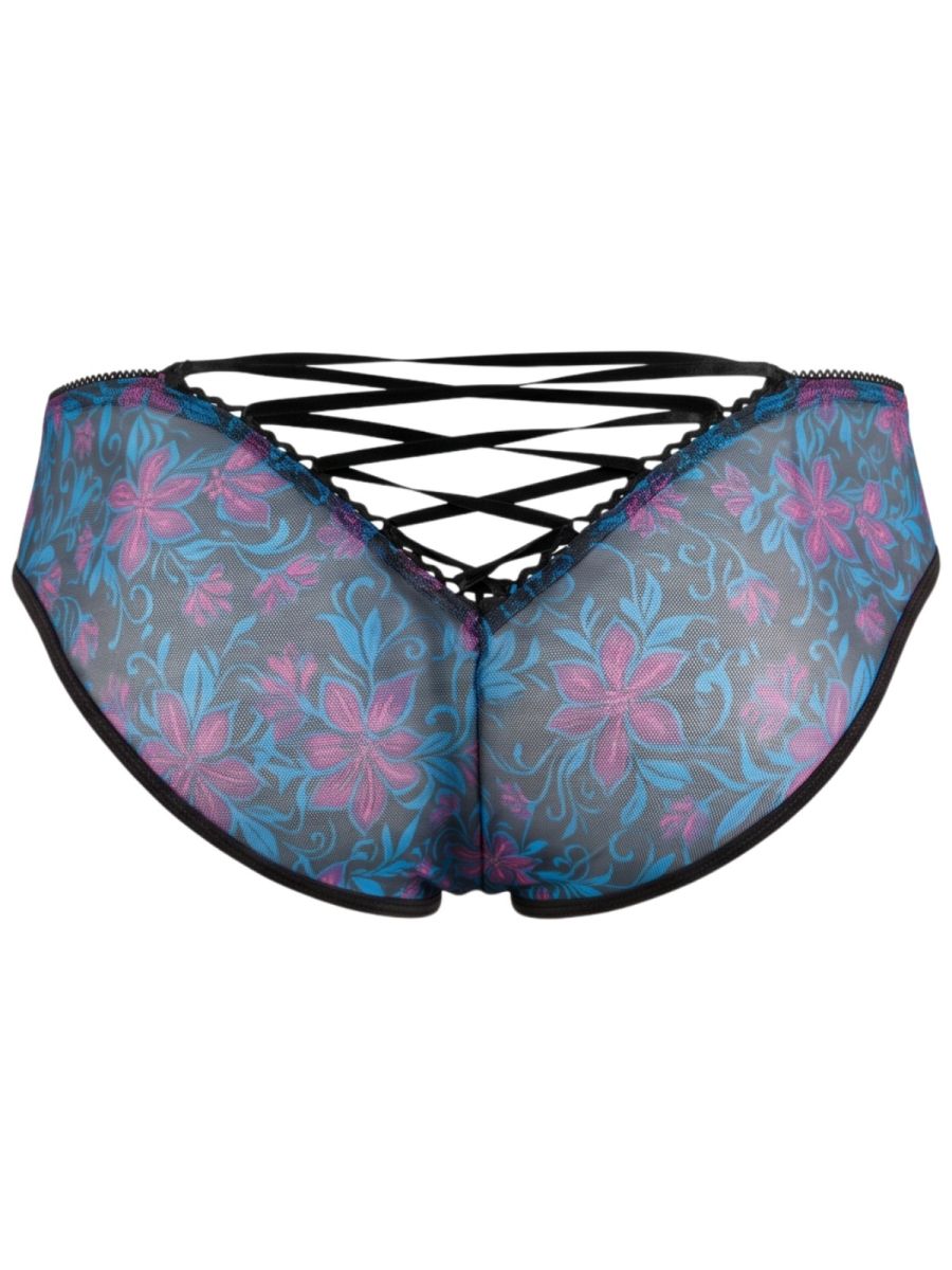 Printed Blue Mesh Brief - view 6