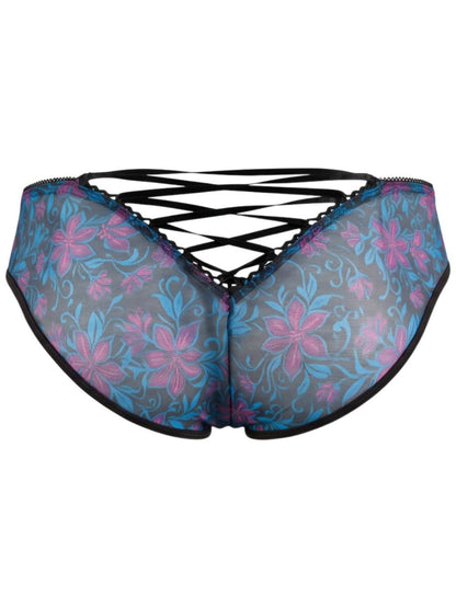 Printed Blue Mesh Brief - view 6