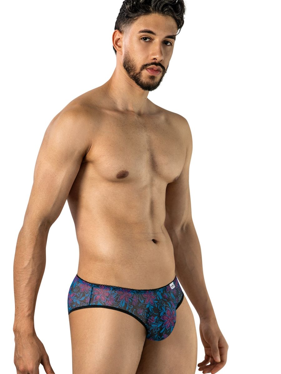 Printed Blue Mesh Brief - view 4