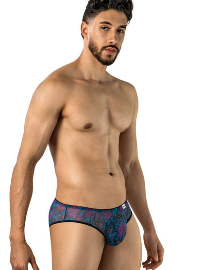 Printed Blue Mesh Brief - view 4