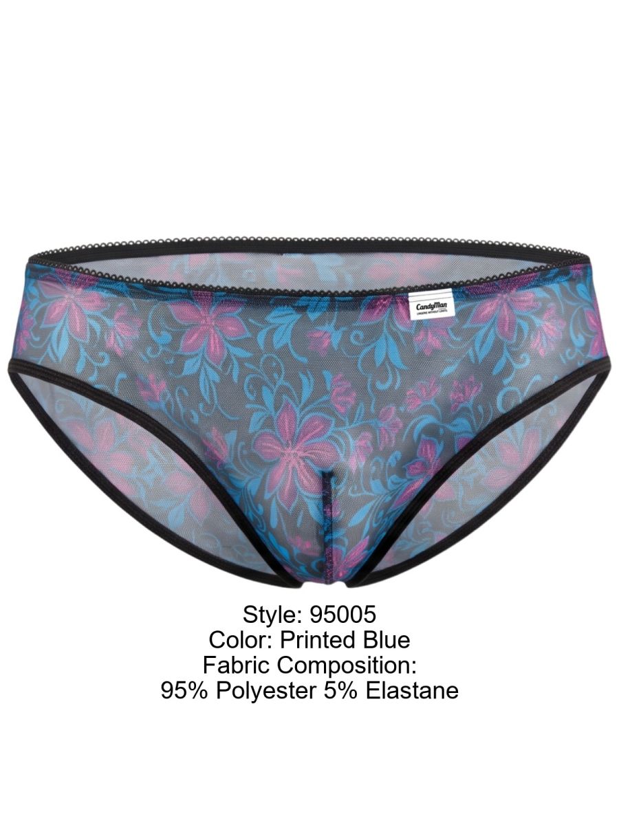 Printed Blue Mesh Brief - view 8
