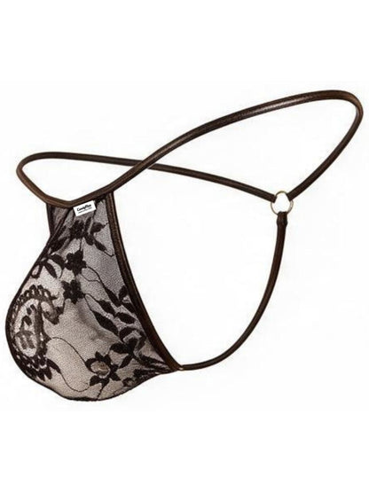 Seductive Black Lace Sheer Thong - view 7