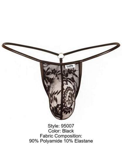 Seductive Black Lace Sheer Thong - view 8