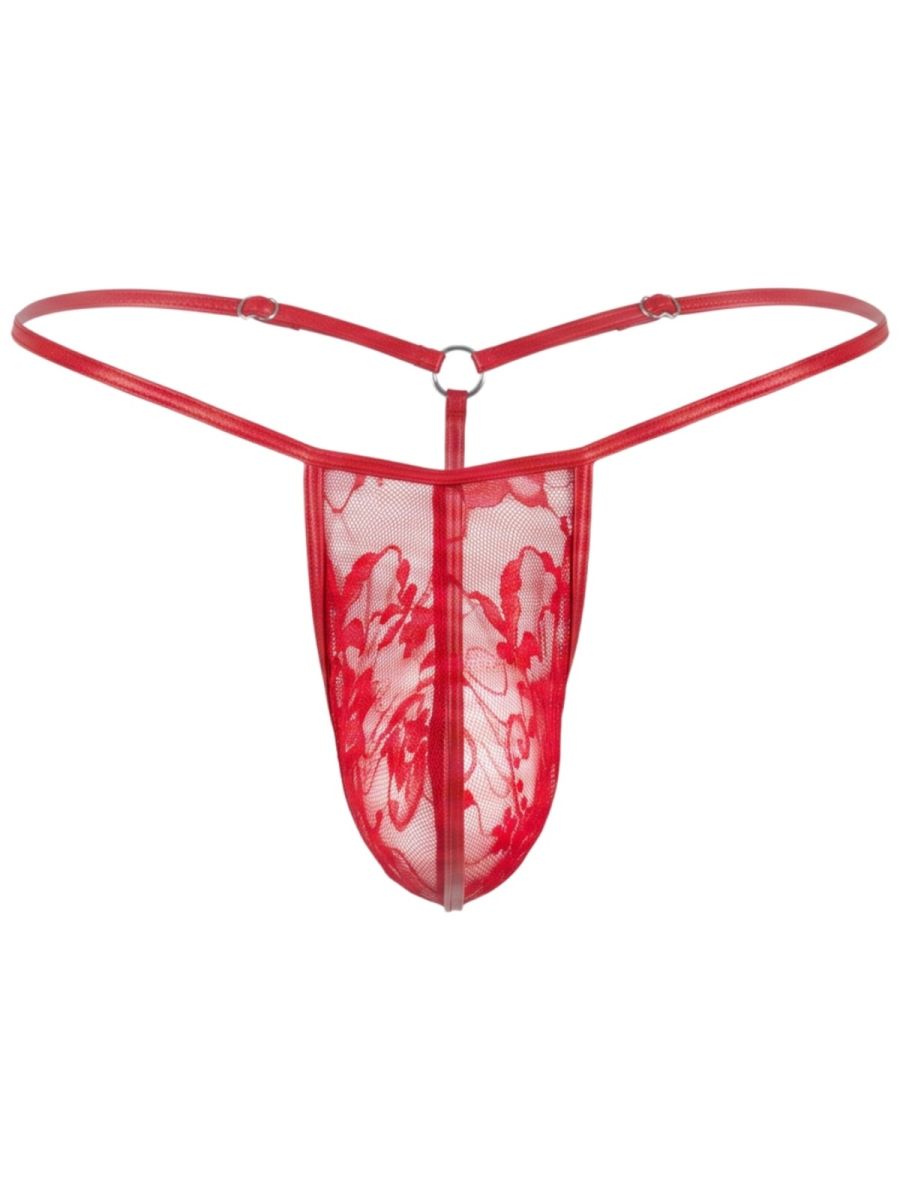 Seductive Red Lace Thong - view 6