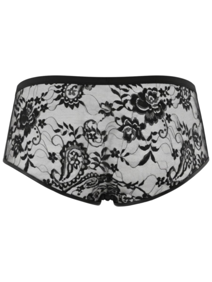 CandyMan 95008 Men's Underwear Seductive Lace Trunks Color Black