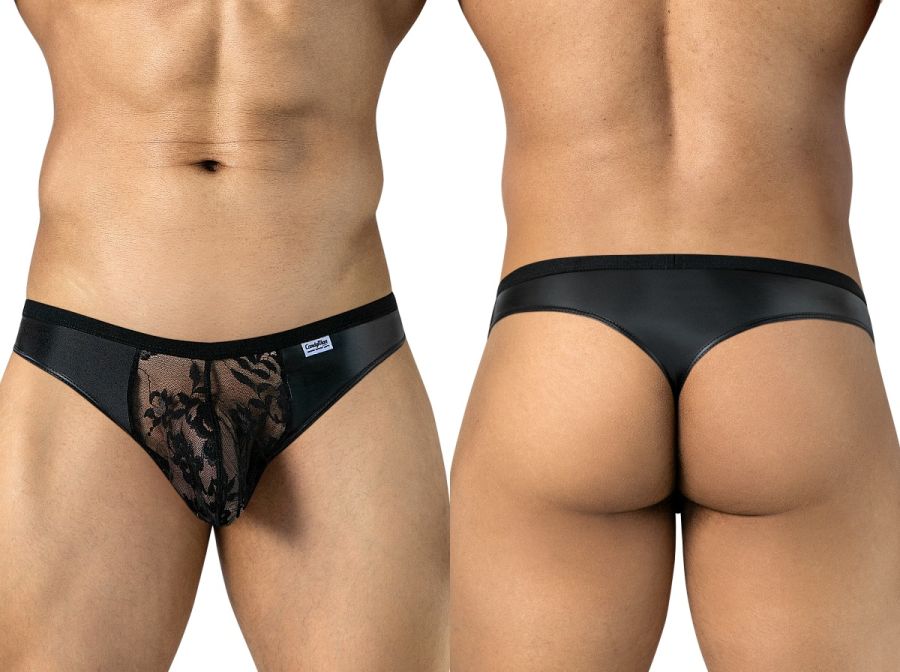 Seductive Black Lace Thong - view 1