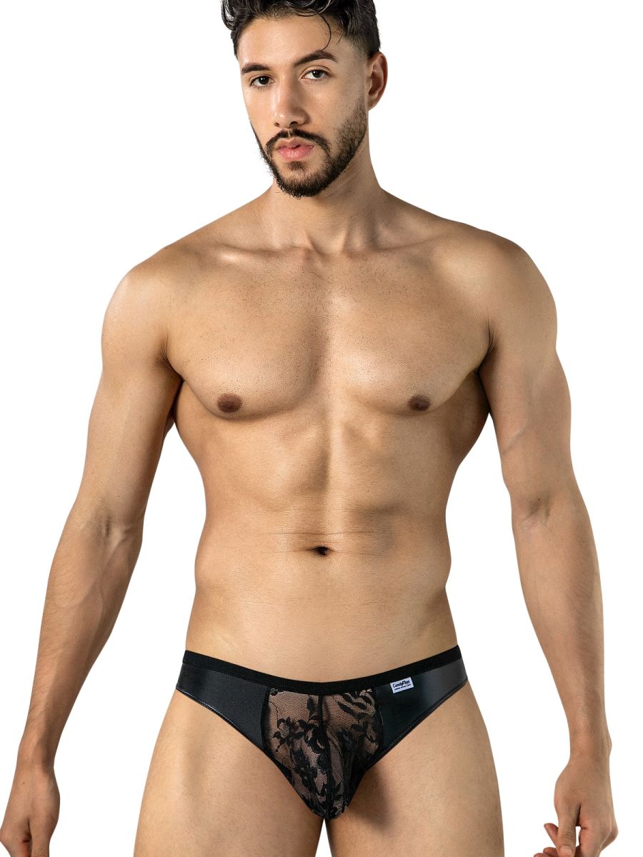 Seductive Black Lace Thong - view 2