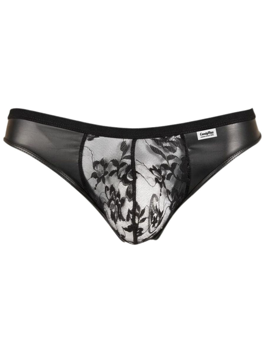 Seductive Black Lace Thong - view 5