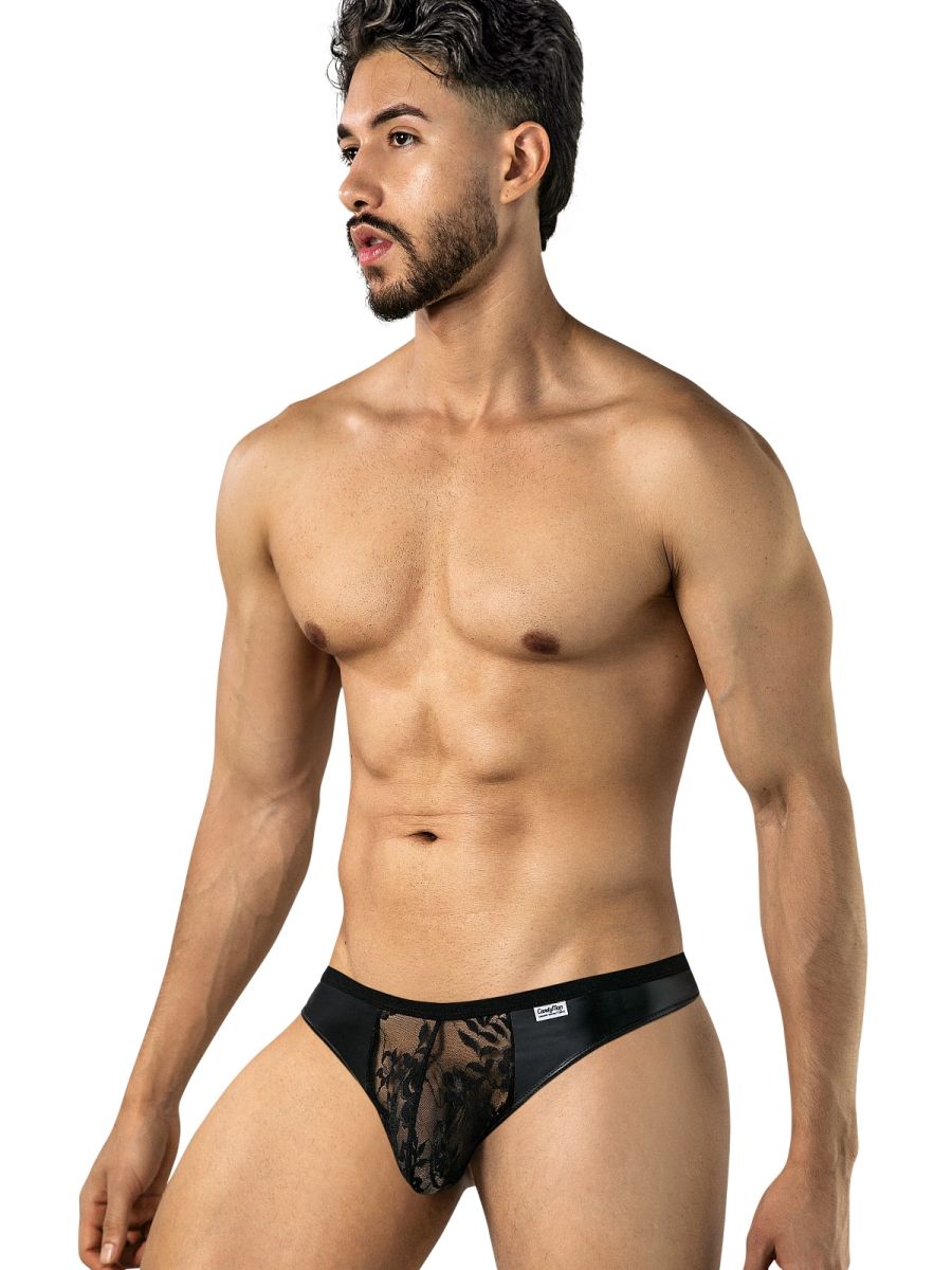 Seductive Black Lace Thong - view 4