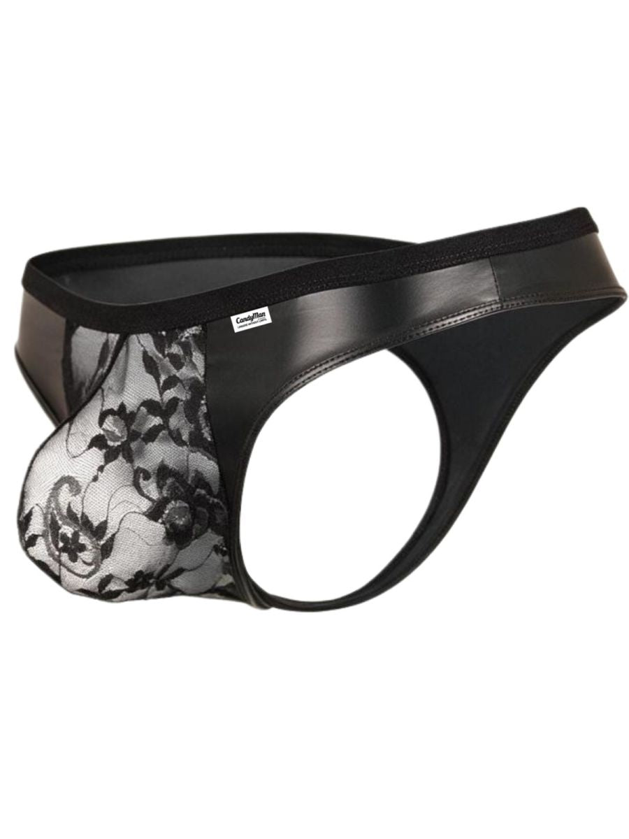 Seductive Black Lace Thong - view 7