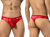 Seductive Red Lace Sheer Thong - view 1