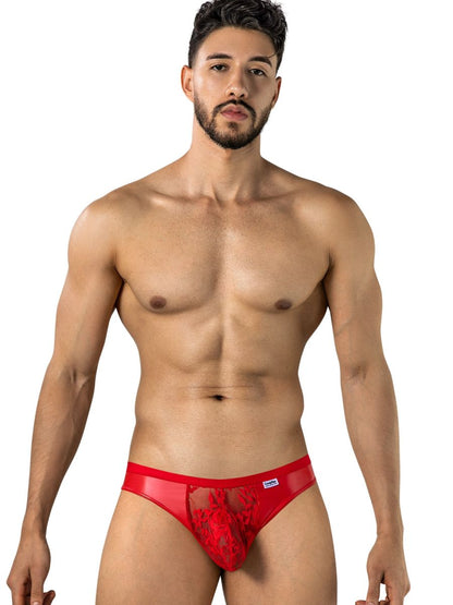 Seductive Red Lace Sheer Thong - view 2