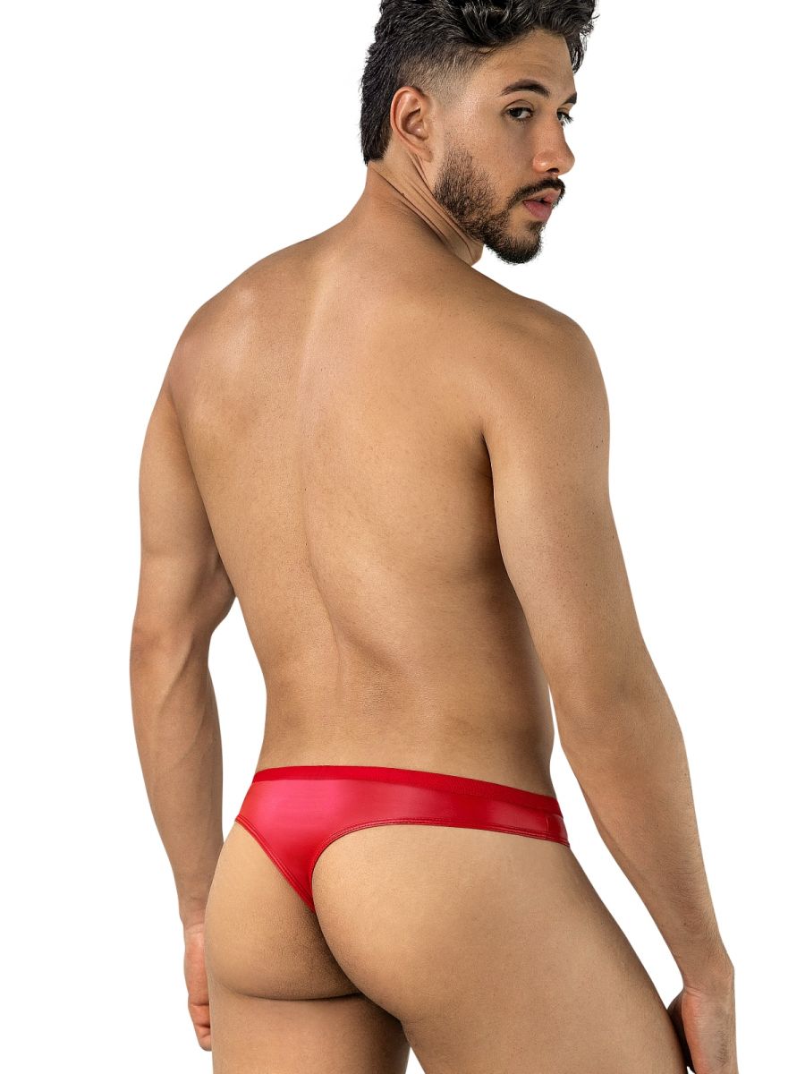 Seductive Red Lace Sheer Thong - view 3