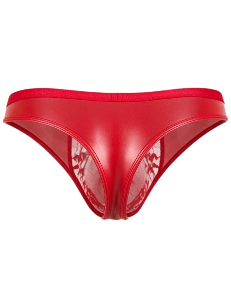 Seductive Red Lace Sheer Thong - view 6