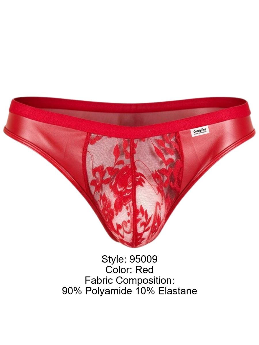 Seductive Red Lace Sheer Thong - view 8