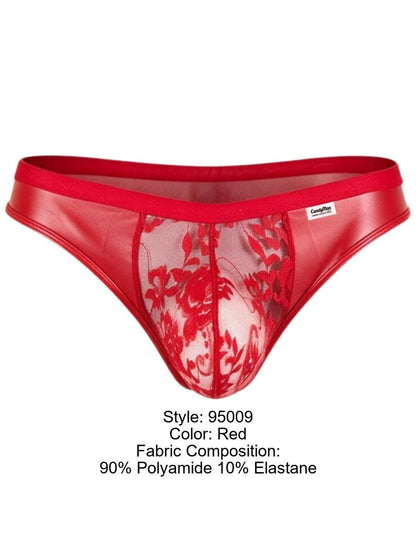 Seductive Red Lace Sheer Thong - view 8