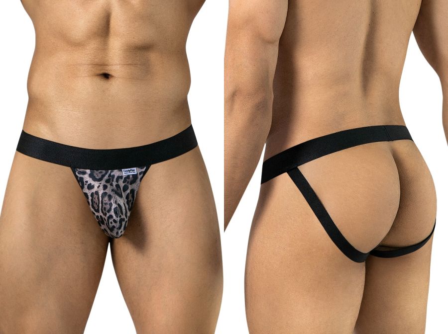CandyMan Wild 95010 Men's Underwear Microfiber Jockstrap Color Leopard Print
