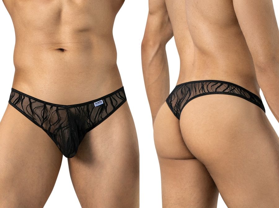 Seductive Black Lace Thong - view 1