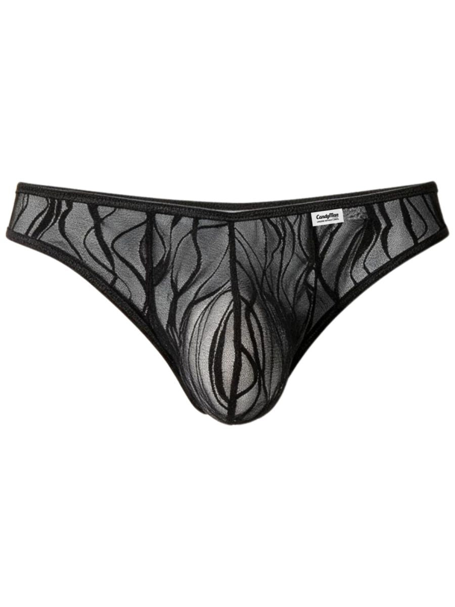 Seductive Black Lace Thong - view 5
