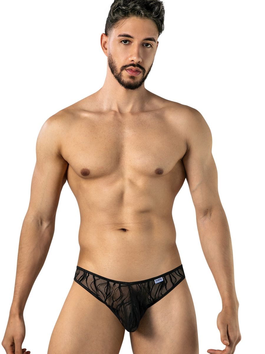 Seductive Black Lace Thong - view 2