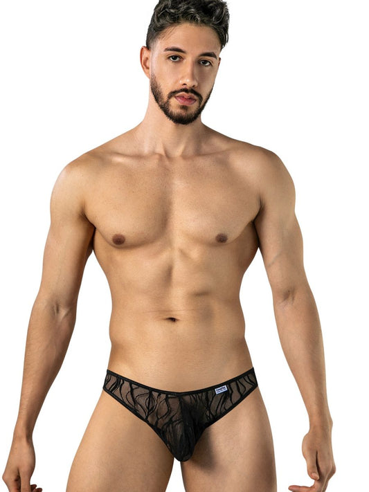 CandyMan 95011 Men's Underwear Seductive Lace Thongs Color Black