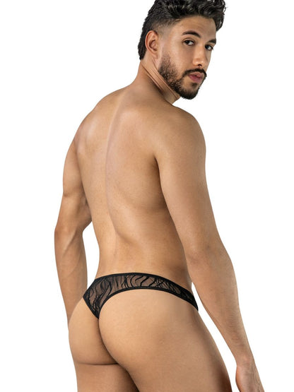 Seductive Black Lace Thong - view 3