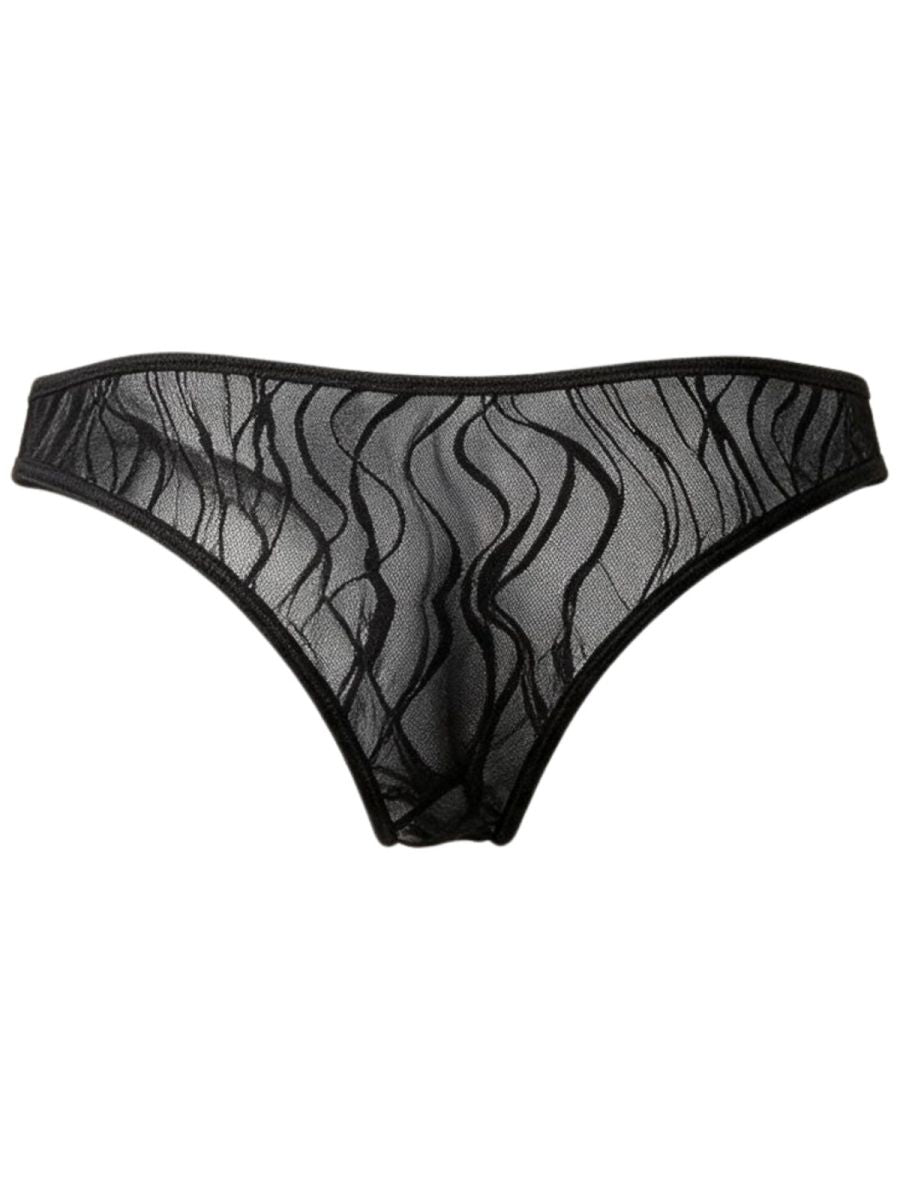 Seductive Black Lace Thong - view 6