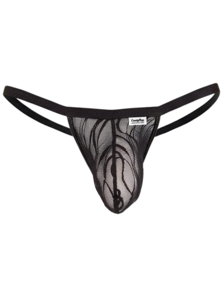 Seductive Black Lace Thong - view 5