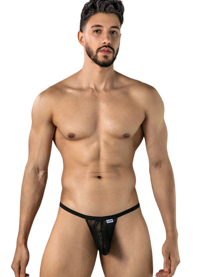 Seductive Black Lace Thong - view 2