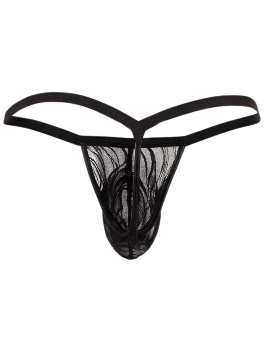 CandyMan 95012 Men's Underwear Seductive Lace Thongs Color Black