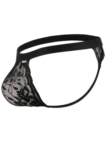 Seductive Black Lace Pouch Thong - view 7