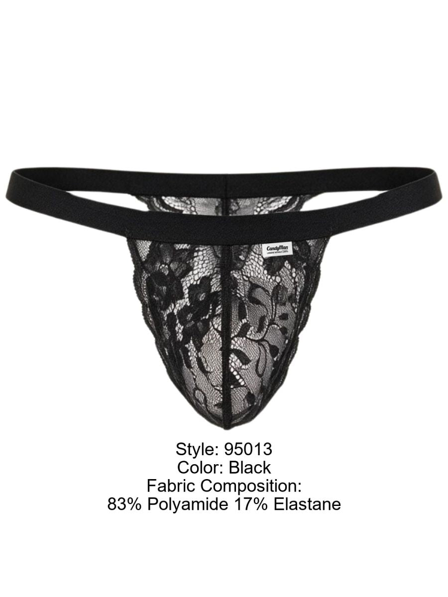 Seductive Black Lace Pouch Thong - view 8