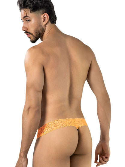 Seductive Blue-Hot Orange Lace Thong - view 3