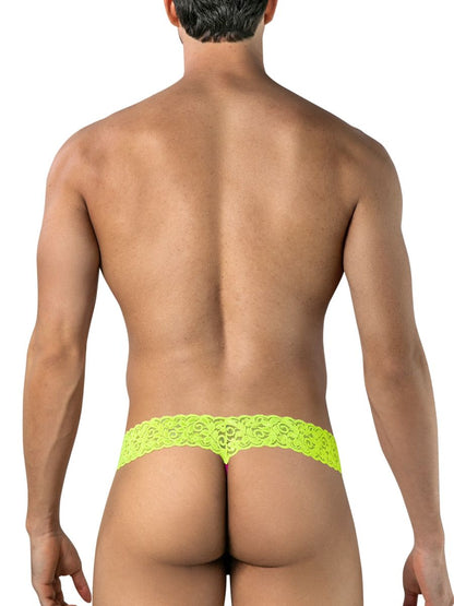 Seductive Pink-Yellow Lace Thong - view 3