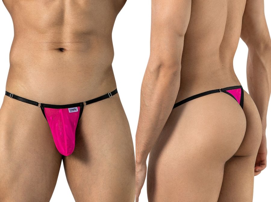 CandyMan 95016 Men's Underwear Sexy Mesh Thongs Color Hot Pink