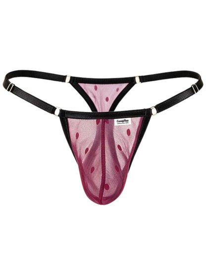 Sexy Wine Mesh Thong - view 5