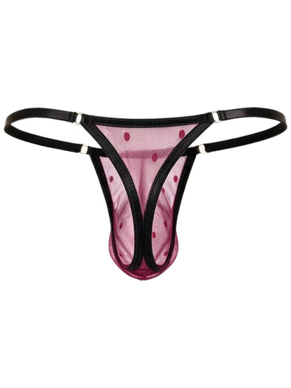 Sexy Wine Mesh Thong - view 6