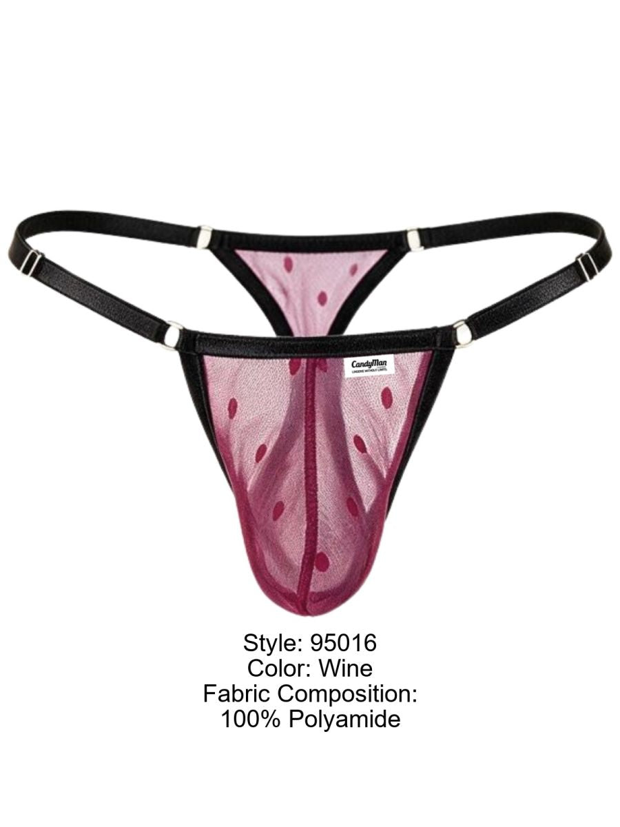 Sexy Wine Mesh Thong - view 8