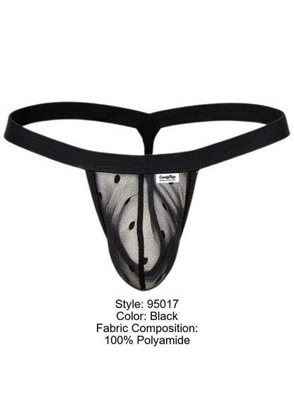 Black Mesh Sheer Thong - view 8