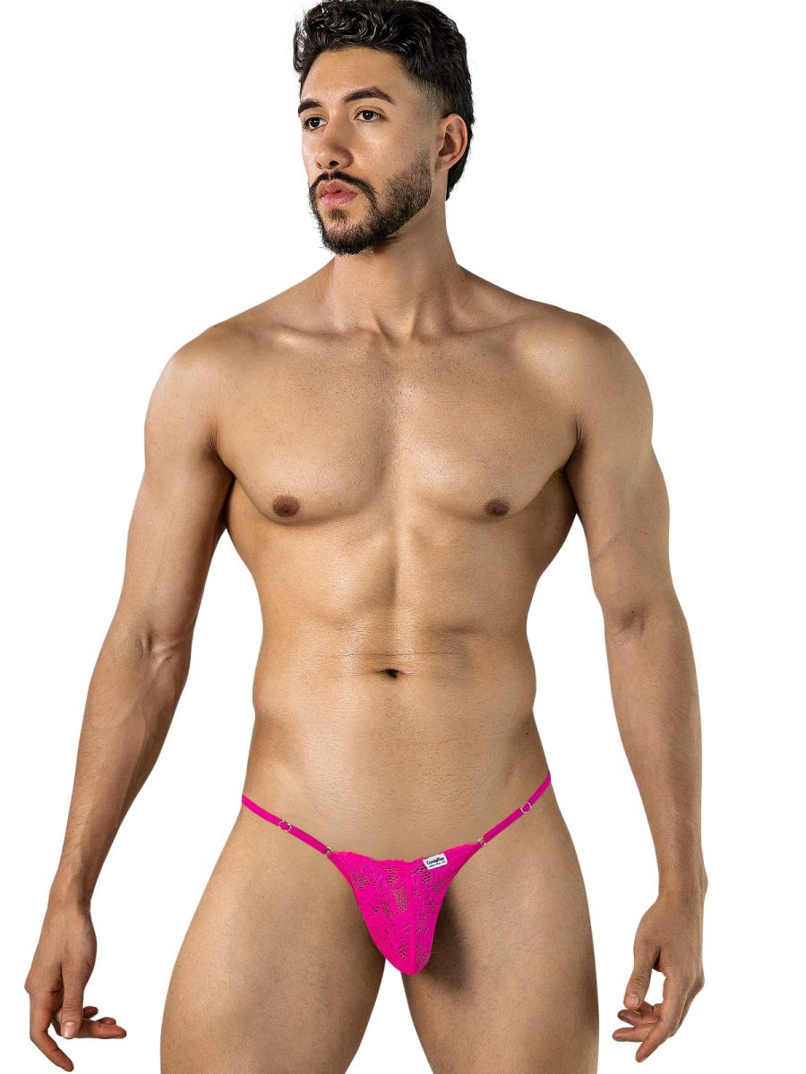 Sensual Pink Lace Polyamide Thong - view 2