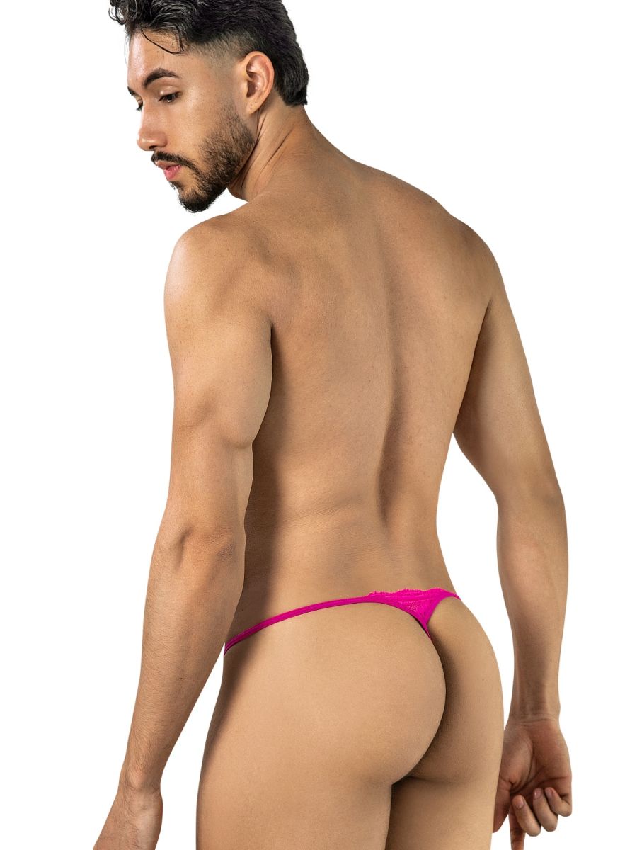 Sensual Pink Lace Polyamide Thong - view 3