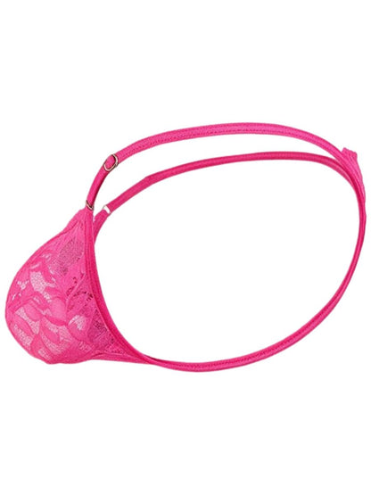 Sensual Pink Lace Polyamide Thong - view 7