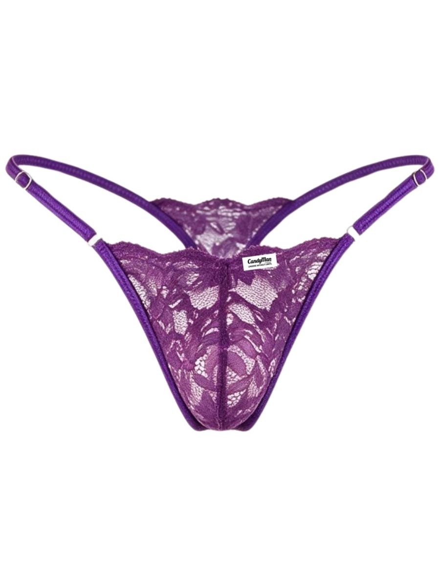 Sensual Purple Lace Thong - view 5