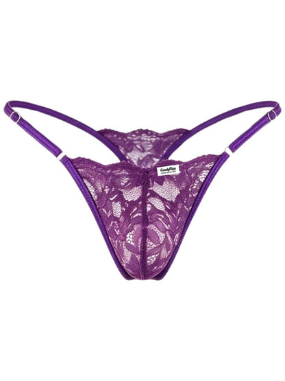 Sensual Purple Lace Thong - view 5
