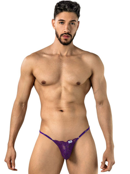 Sensual Purple Lace Thong - view 2